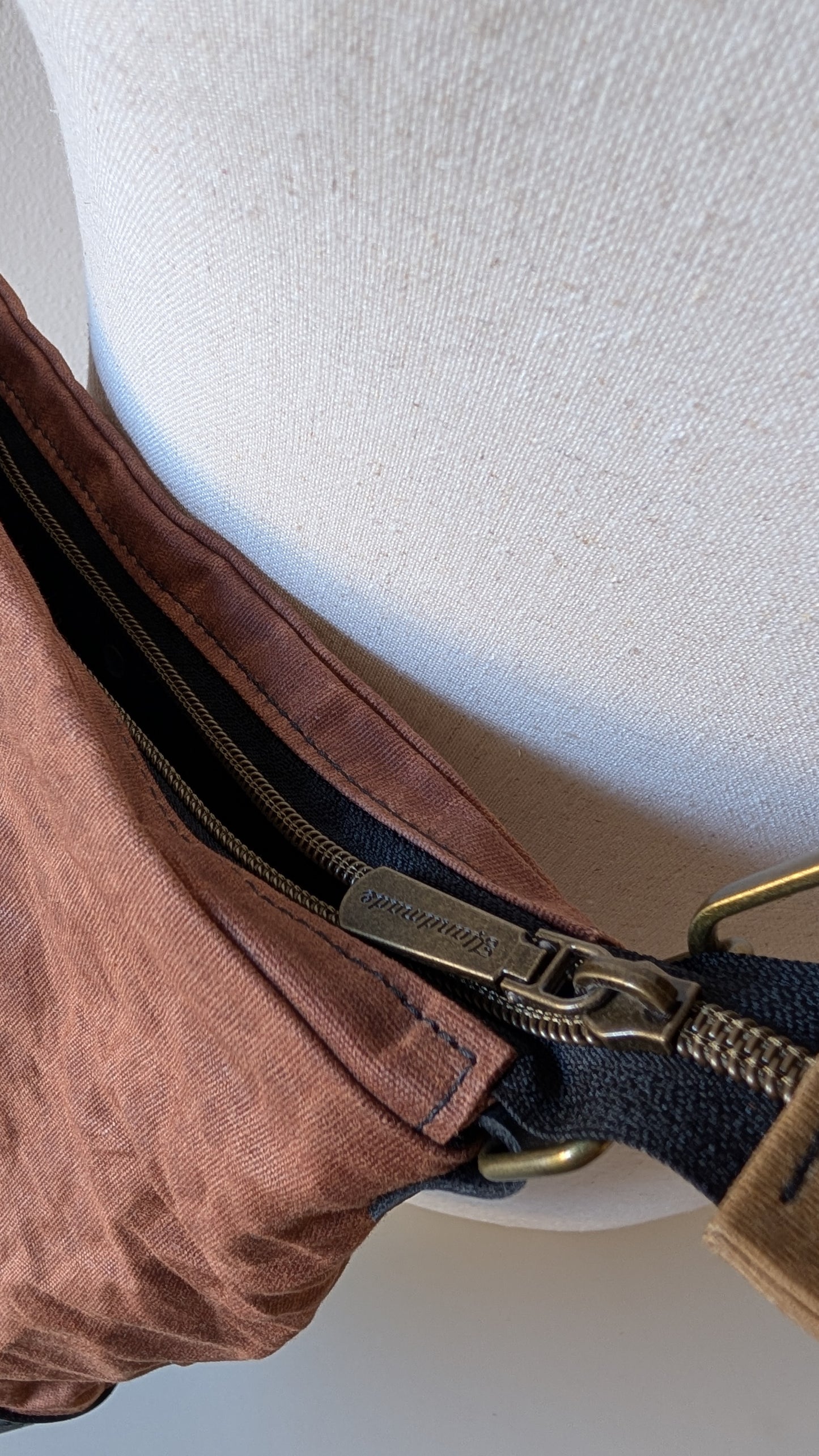 Willow Waxed Canvas Crossbody - Cognac Musroom