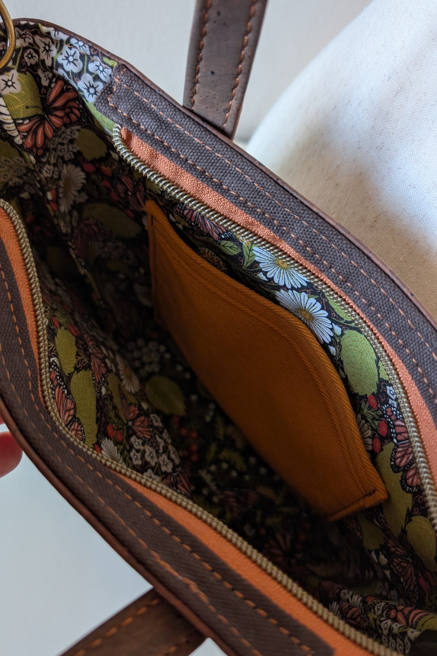 Lisbon Handbag in Chocolate & Monarchs