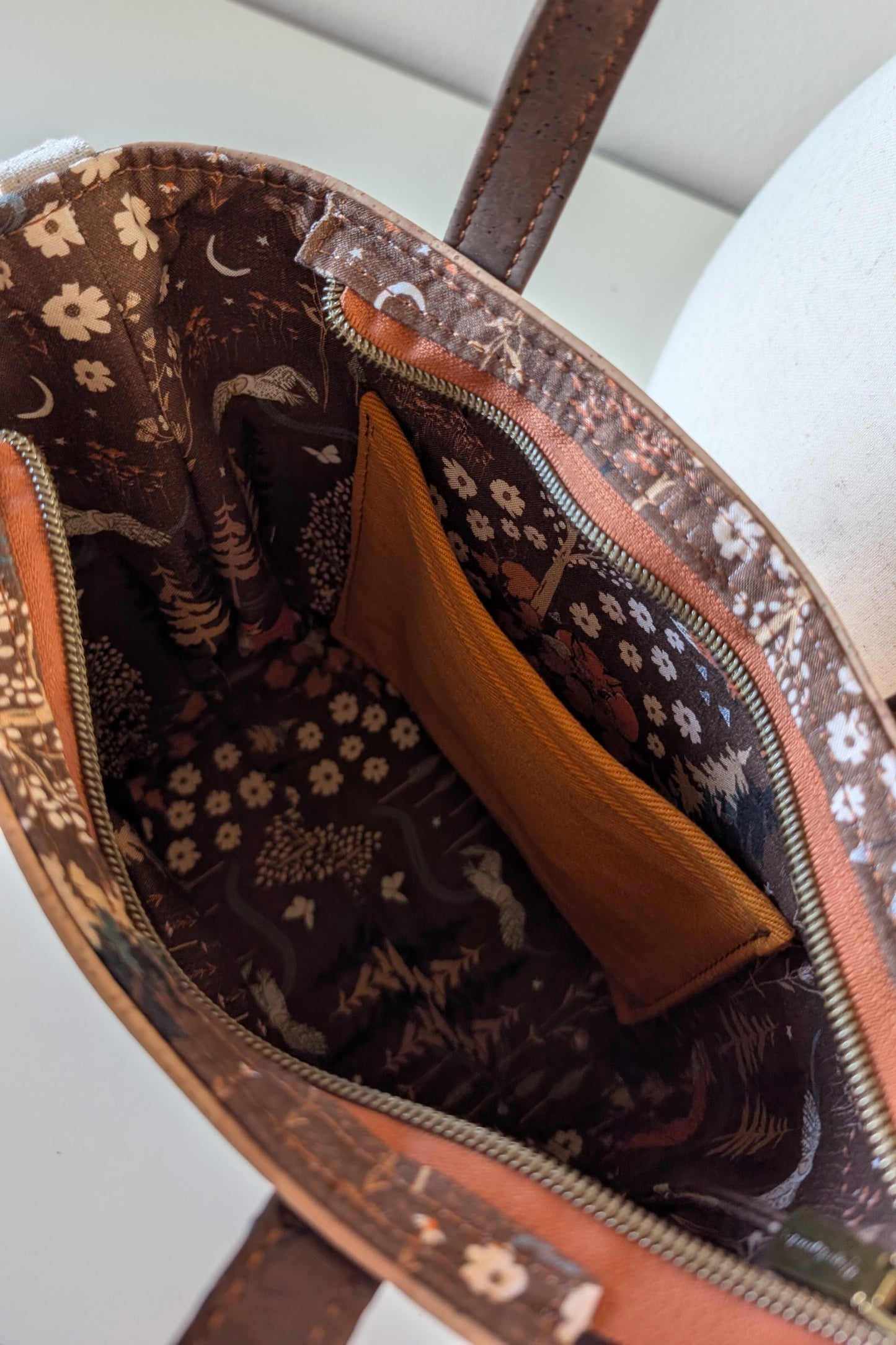 Lisbon Handbag in Natural & Fall Forest