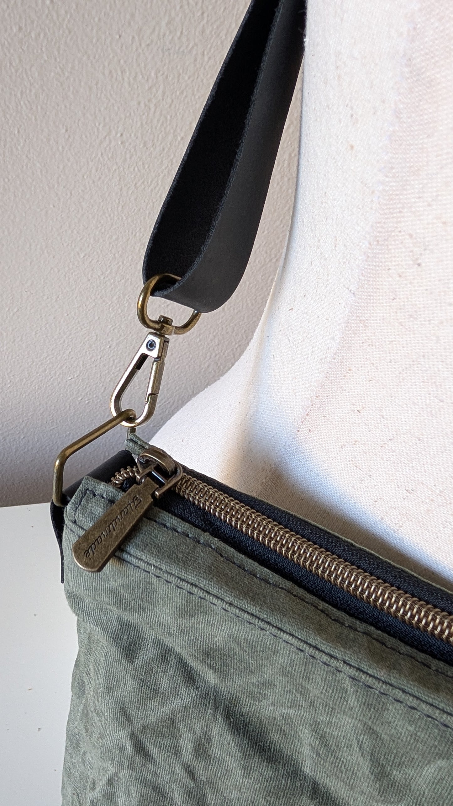 Willow Waxed Canvas Crossbody - Sage Mushroom