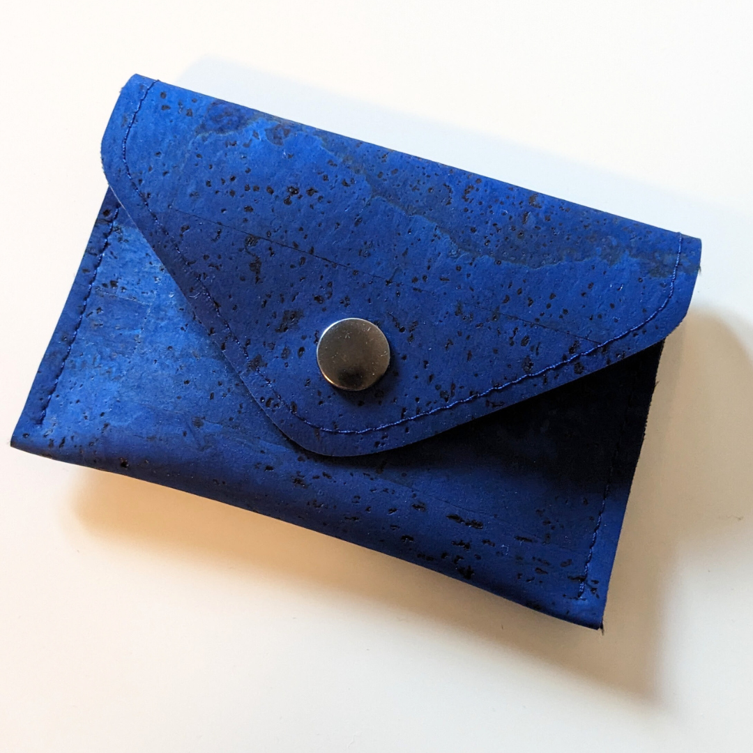 Cork Mini Envelope Wallet - Cobalt