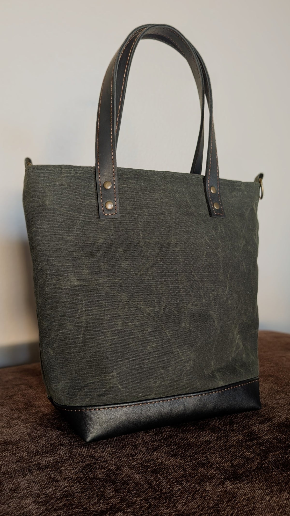 Bradley Handbag - Forest Waxed Canvas and Leather
