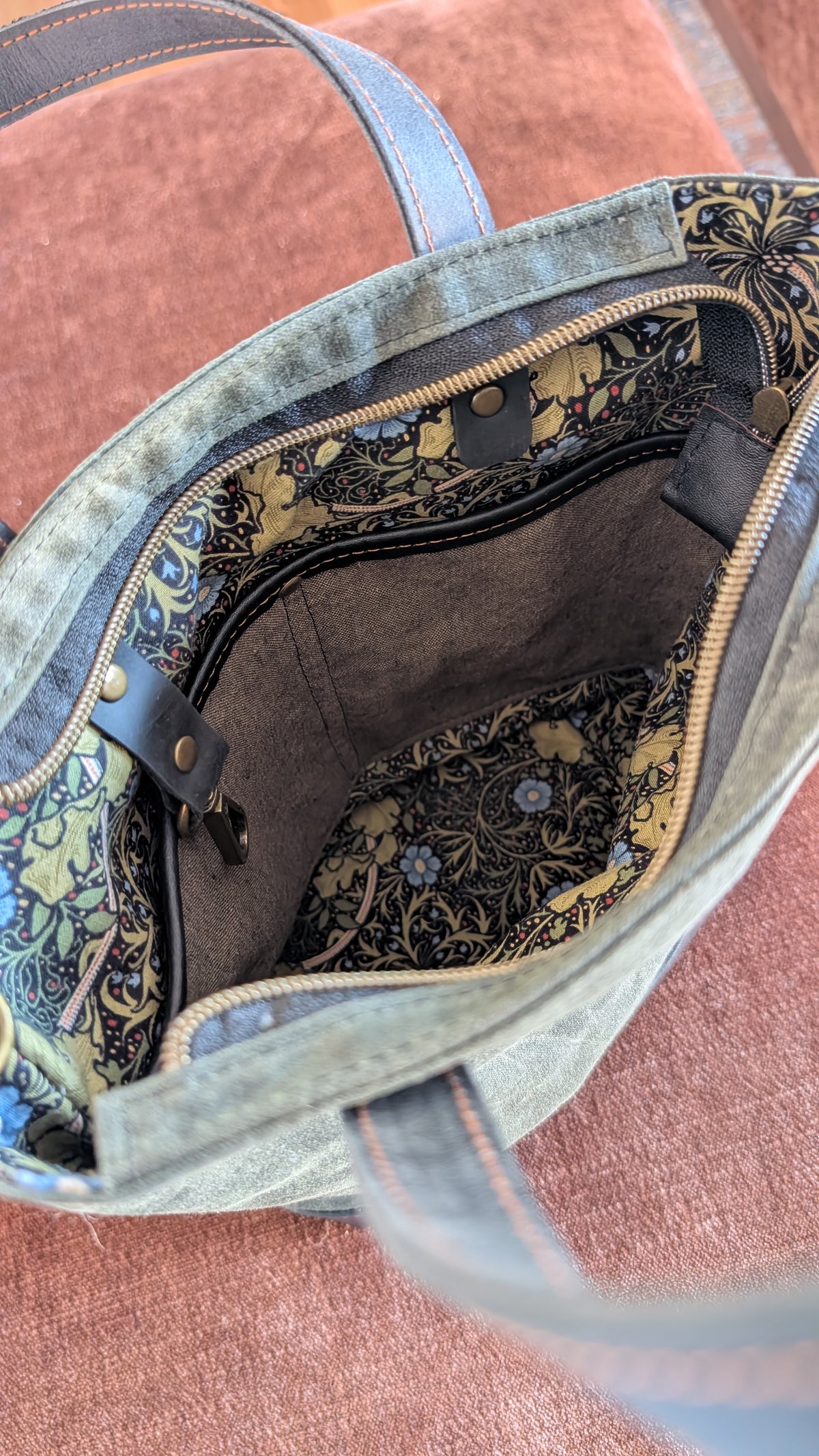 Bradley Handbag - Forest Waxed Canvas and Leather