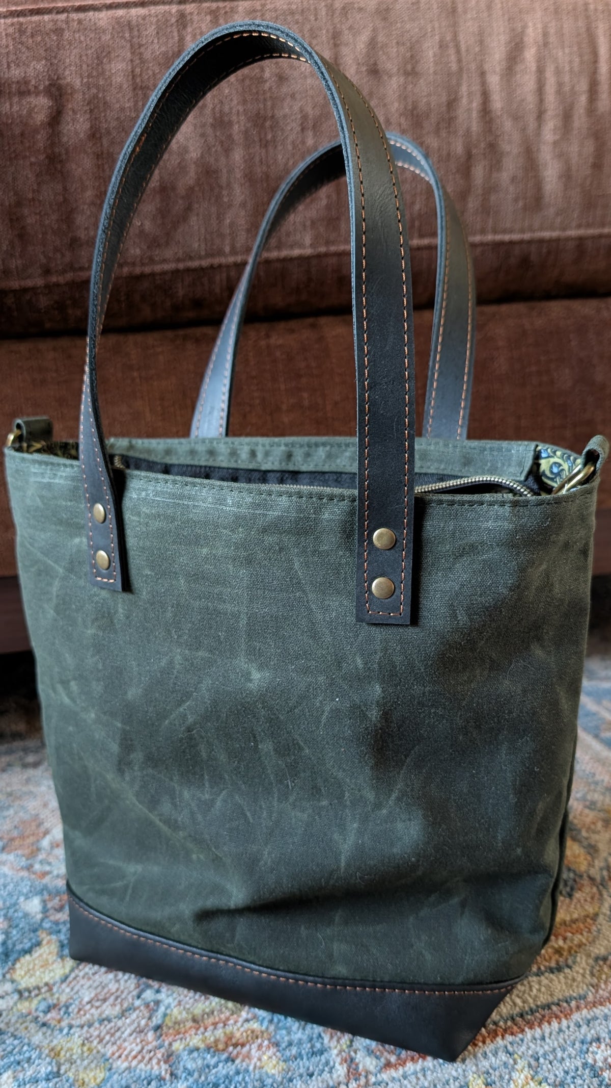 Bradley Handbag - Forest Waxed Canvas and Leather