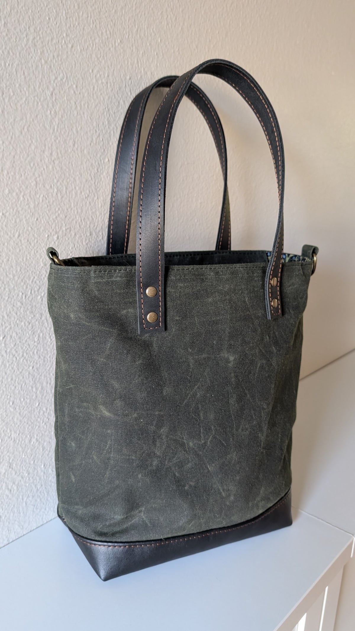 Bradley Handbag - Forest Waxed Canvas and Leather