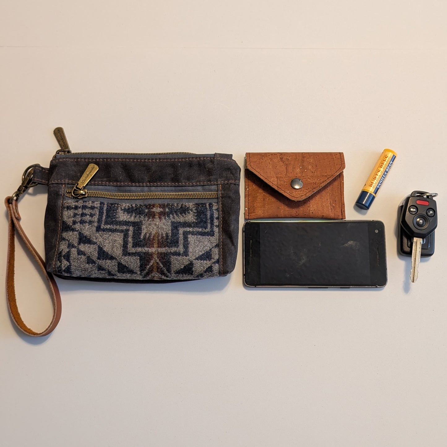 Devon Wristlet -Grey Pendleton Wool ® Slate