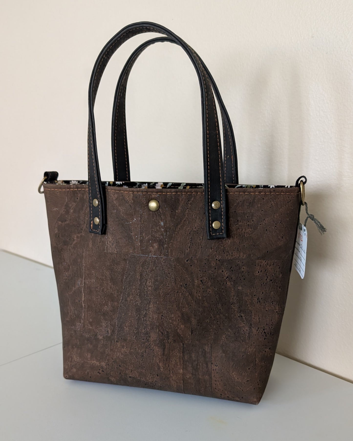 Lisbon Handbag in Chocolate & Daisies