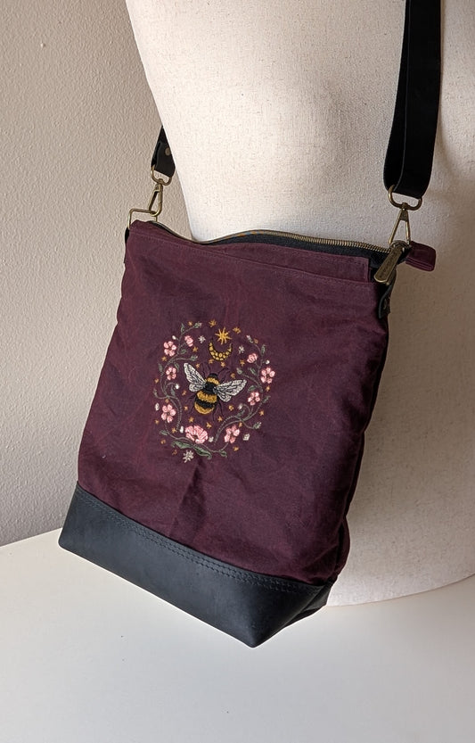 Willow Waxed Canvas Crossbody - Queen Bee