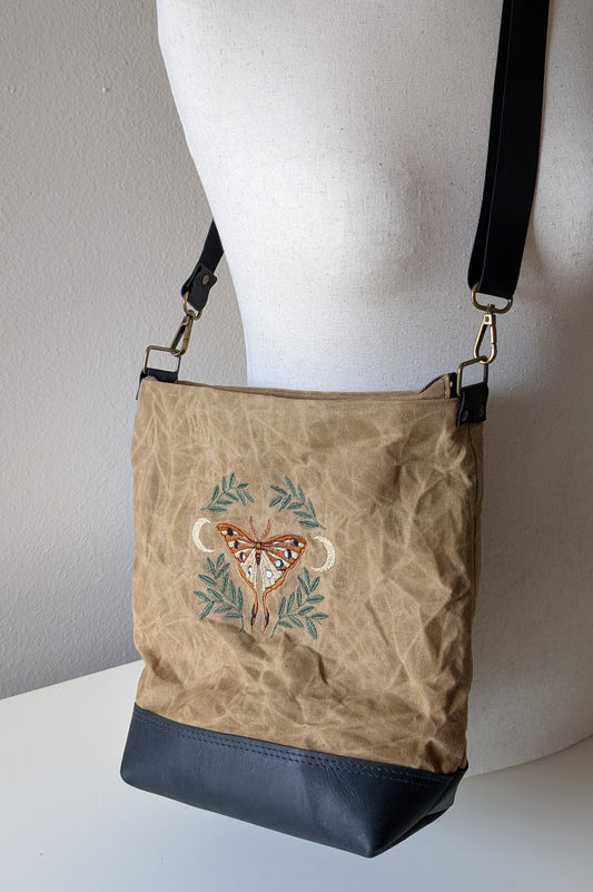 Willow Waxed Canvas Crossbody - Butterscotch Moth
